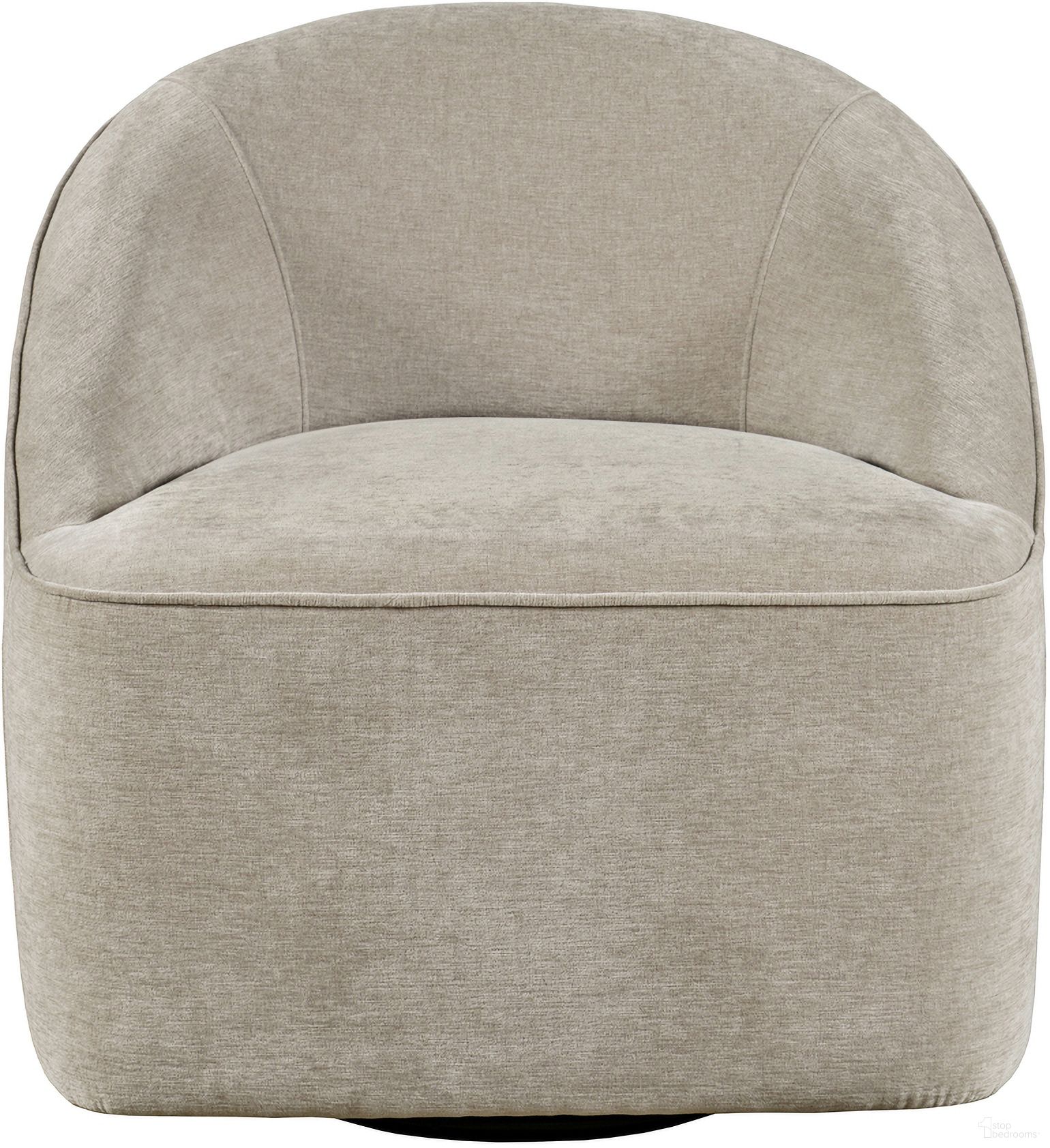 Lulu Upholstered Swivel Accent Chair In Taupe