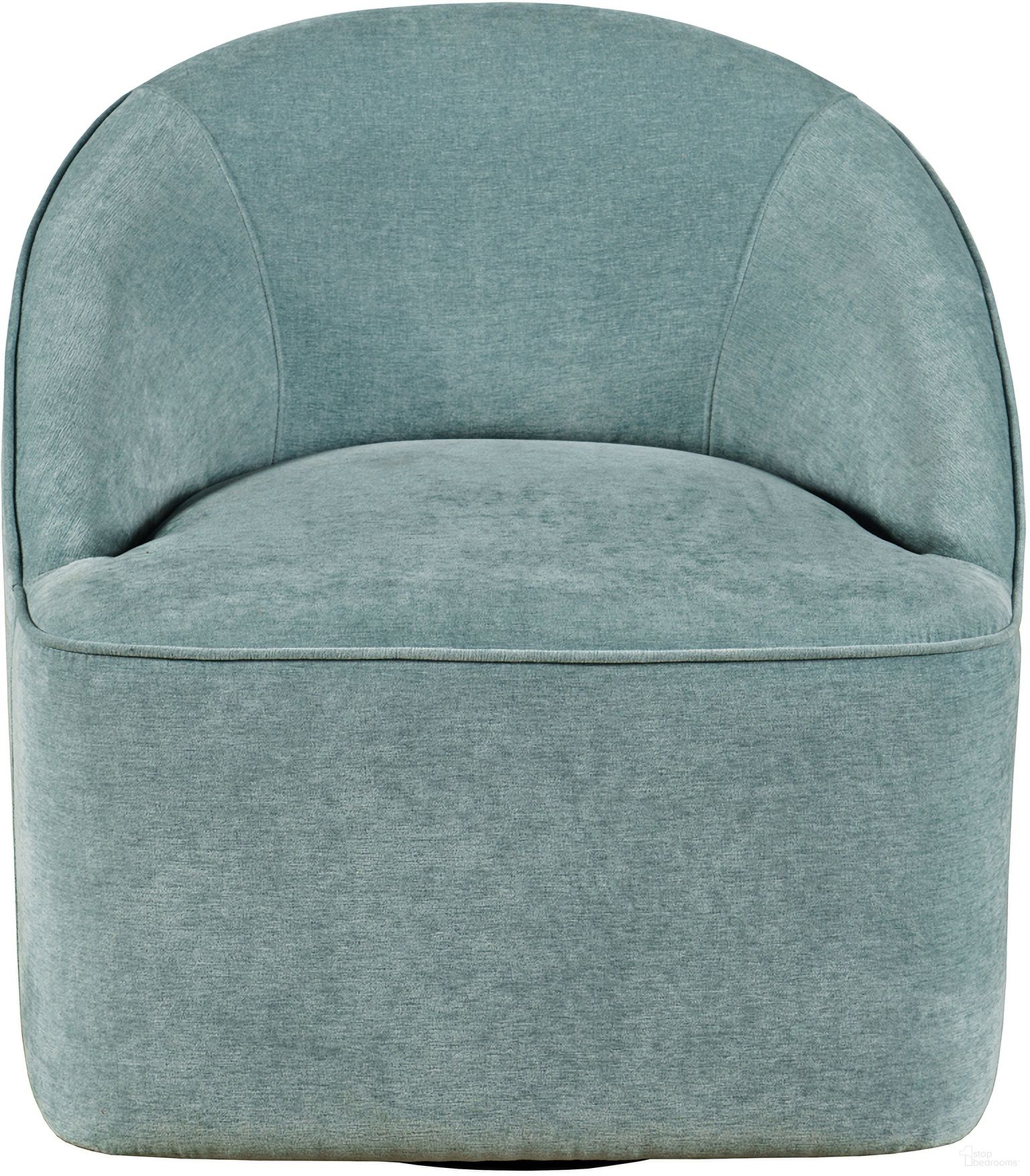 The appearance of Lulu Upholstered Swivel Accent Chair In Teal designed by Jofran in the modern / contemporary interior design. This teal piece of furniture  was selected by 1StopBedrooms from Lulu Collection to add a touch of cosiness and style into your home. Sku: LULU2-SW-TEAL. Material: Plywood.