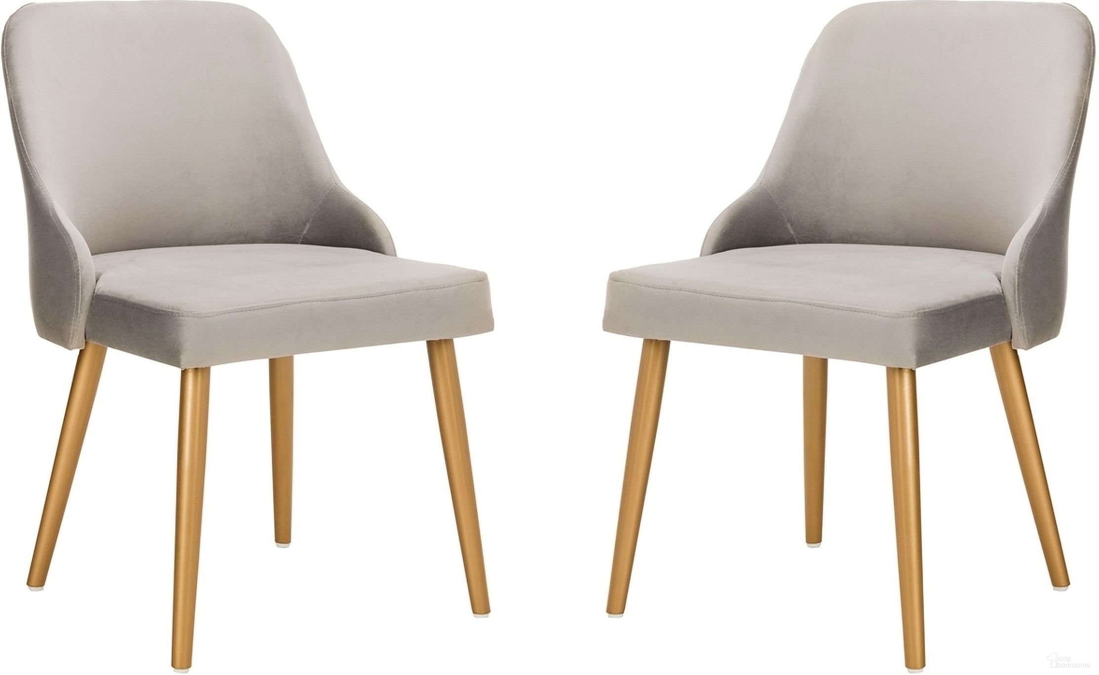 The appearance of Lulu Upholstered Dining Chair DCH6200A Set of 2 designed by Safavieh in the modern / contemporary interior design. This grey and gold piece of furniture was selected by 1StopBedrooms from Safavieh DSK Collection to add a touch of cosiness and style into your home. Sku: DCH6200A-SET2. Material: Metal. Chair Type: Side Chair.
