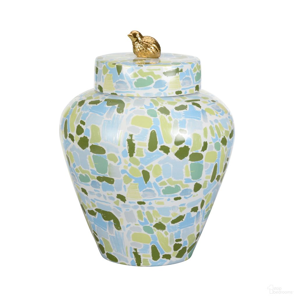 Lumberton Jar With Lid In Blue and Green