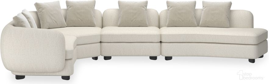 The appearance of Lumi 4 Piece Sectional In Cream designed by Caracole in the modern / contemporary interior design. This cream piece of furniture was selected by 1StopBedrooms from Lumi Collection to add a touch of cosiness and style into your home. Sku: UPH-424-AC2-A;UPH-424-LL2-A;UPH-424-RH2-A;UPH-424-WE2-A. Material: Hardwood.
