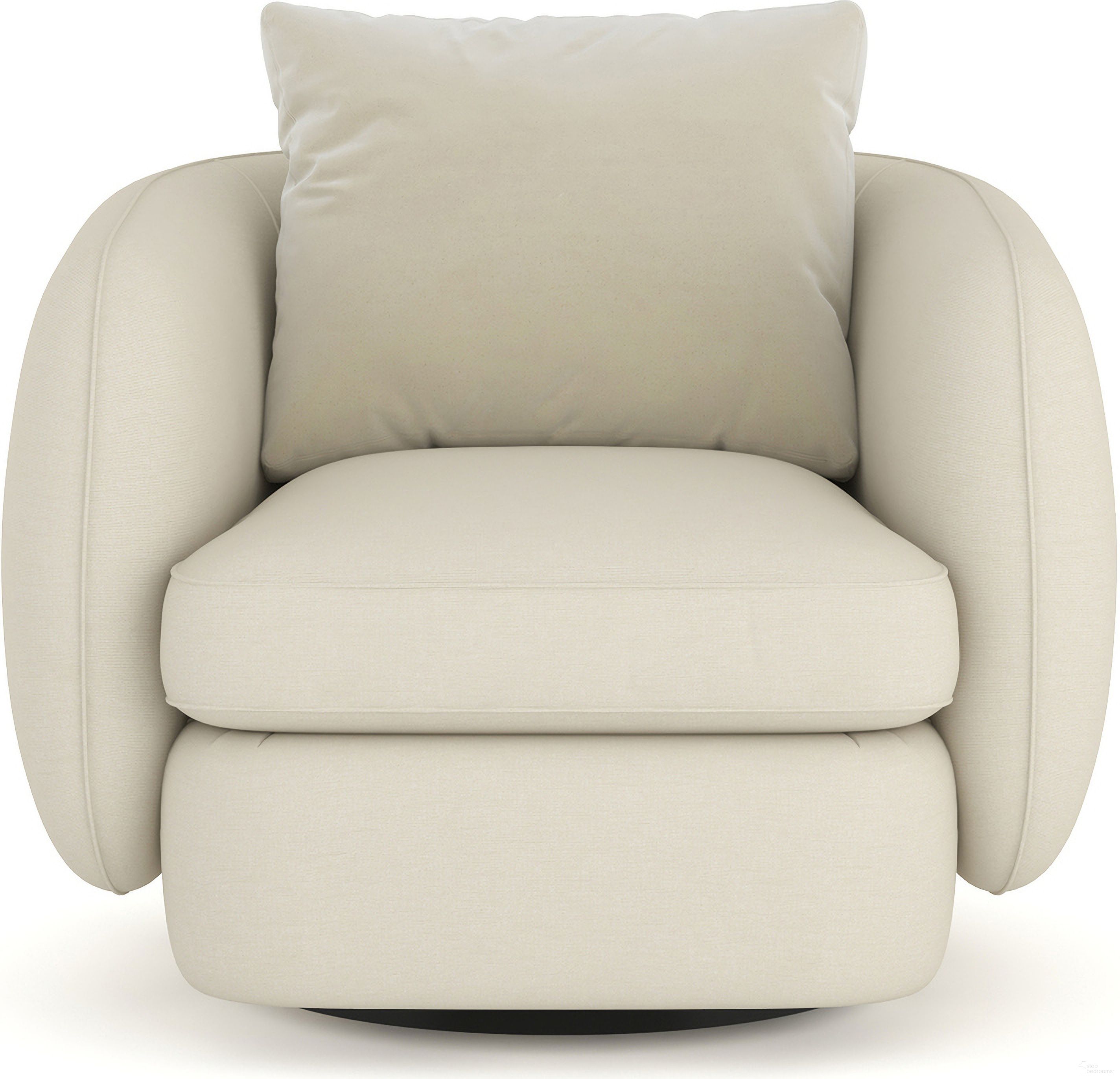 The appearance of Lumi Swivel Chair In Cream designed by Caracole in the modern / contemporary interior design. This cream piece of furniture was selected by 1StopBedrooms from Lumi Collection to add a touch of cosiness and style into your home. Sku: UPH-424-032-A. Material: Wood.