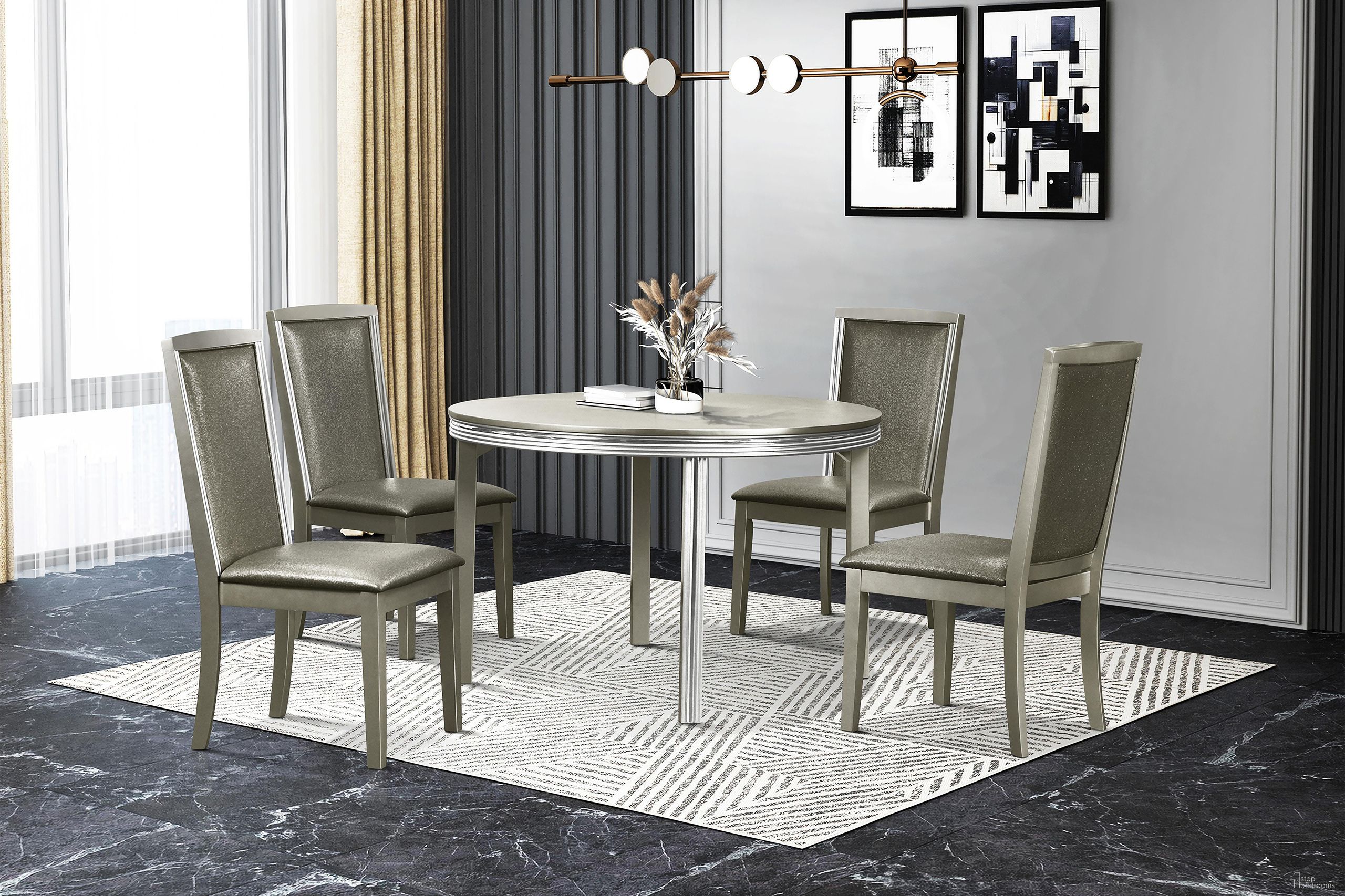 The appearance of Lumina Dining Chair Set of 2 In Gray designed by New Classic in the glam interior design. This gray piece of furniture was selected by 1StopBedrooms from Lumina Collection to add a touch of cosiness and style into your home. Sku: D2210-20. Material: Solid Wood. Chair Type: Side Chair.