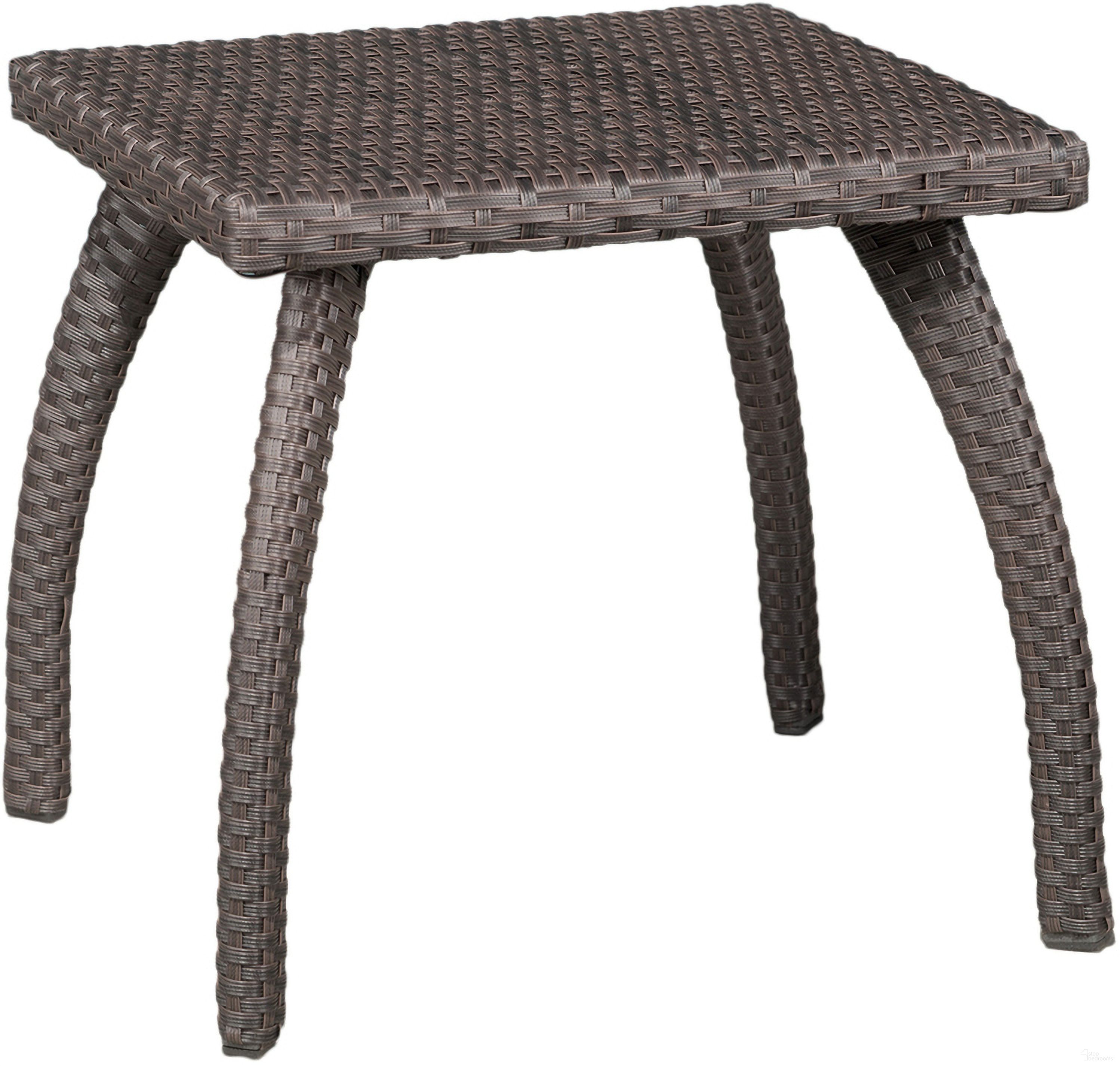 The appearance of Luminant Outdoor Side Table with Iron Frame In Brown designed by Noble House in the modern / contemporary interior design. This brown piece of furniture was selected by 1StopBedrooms from Luminant Collection to add a touch of cosiness and style into your home. Sku: 57555.00IRN. Table Top Shape: Square. Material: Rattan.