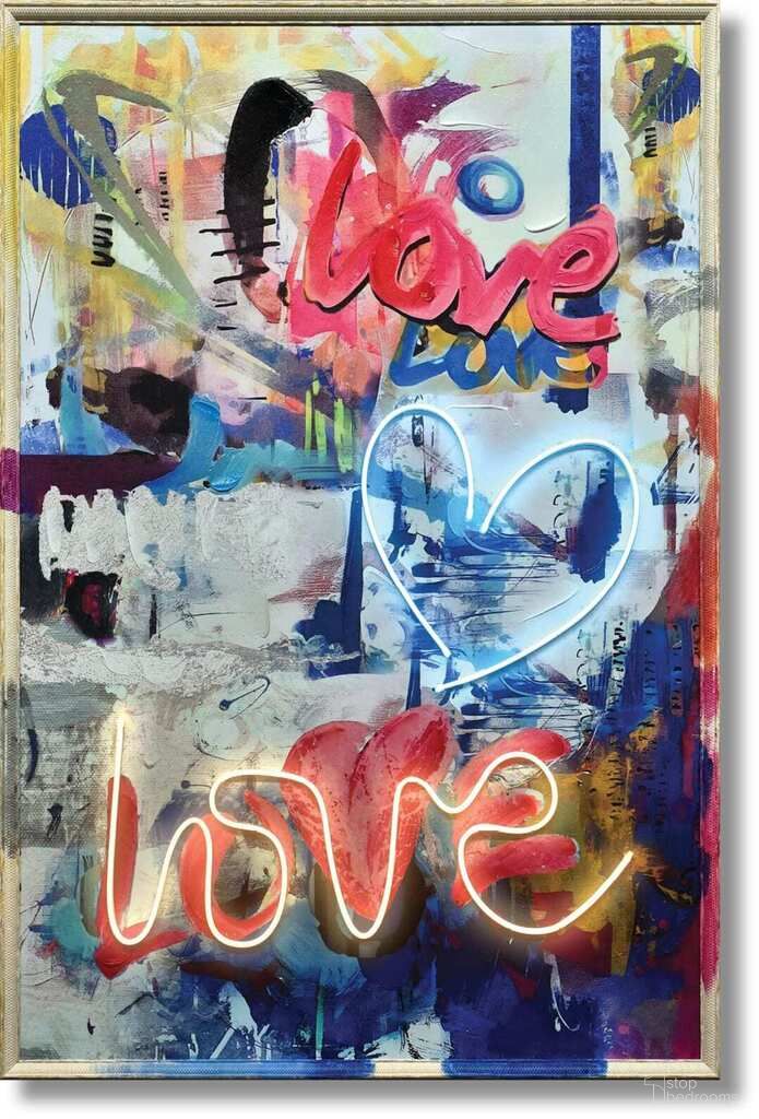 The appearance of Luminous Neon Love Graffiti Art Canvas Neon Wall Art In Multi designed by Classy Living in the modern / contemporary interior design. This multi piece of furniture was selected by 1StopBedrooms from Luminous Collection to add a touch of cosiness and style into your home. Sku: WF2764. Material: Canvas.