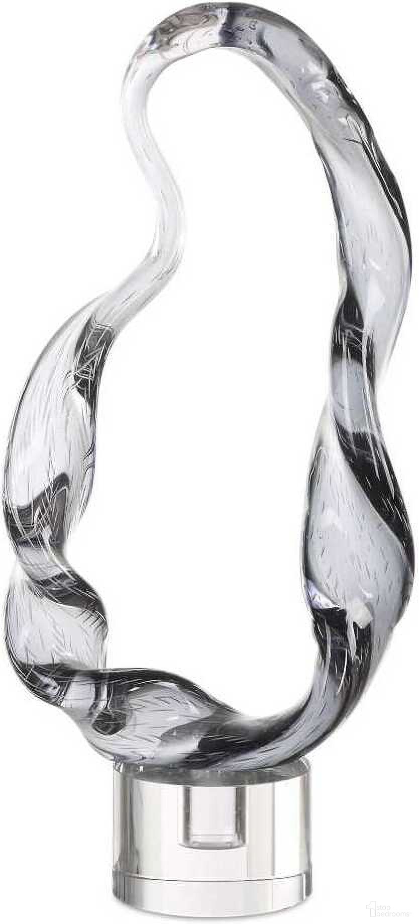 Luminous Twist Glass Sculpture In Black and Gray