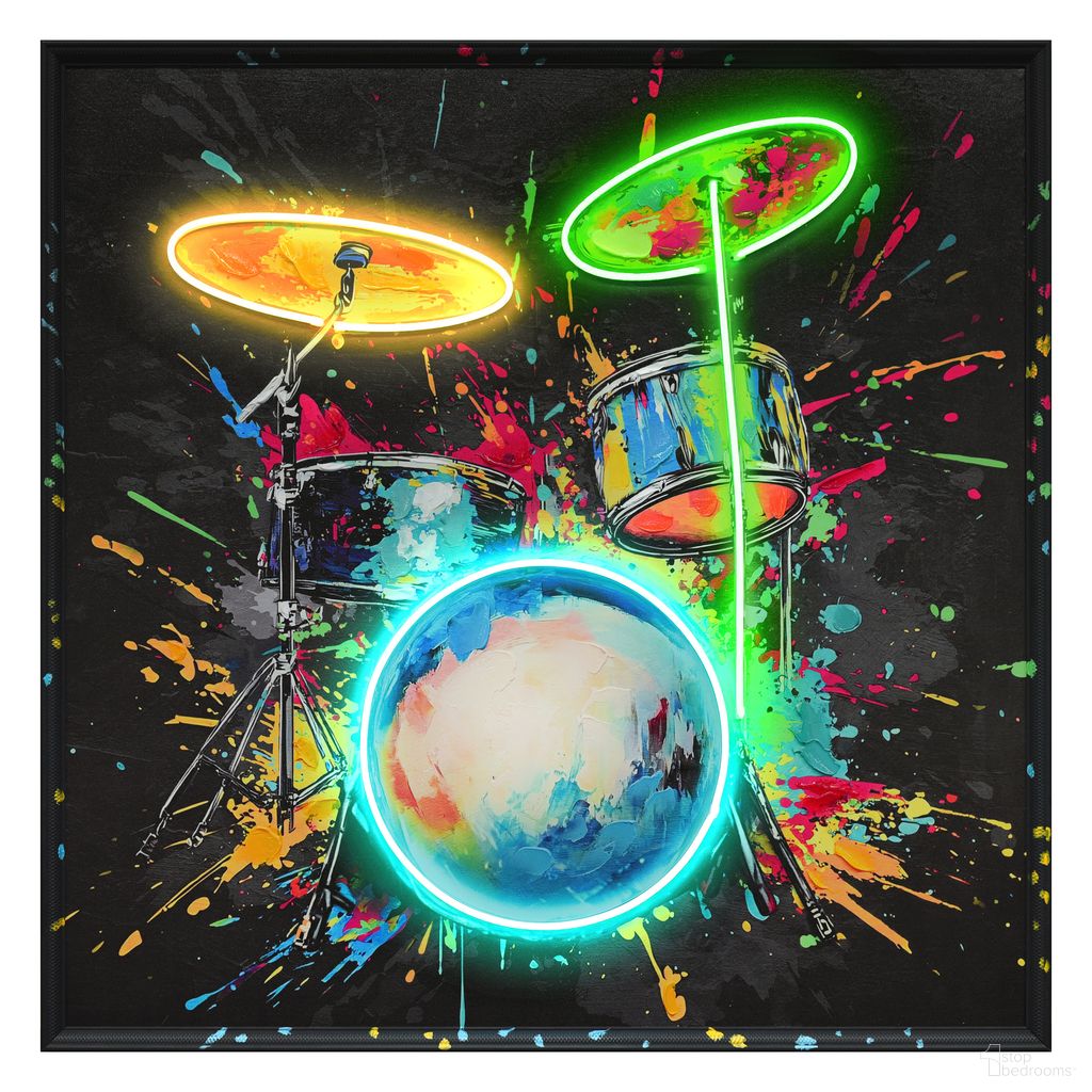 The appearance of Luminous Vivid Drum Art Canvas Wall Art In Neon Multicolor designed by Classy Living in the modern / contemporary interior design. This neon multicolor piece of furniture  was selected by 1StopBedrooms from Luminous Collection to add a touch of cosiness and style into your home. Sku: WF3220. Material: Canvas.