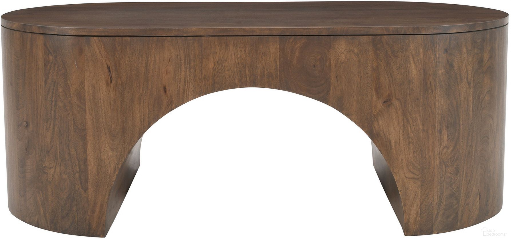 The appearance of Luna 48 Inch Architectural Pedestal Curved Coffee Table In Dark Brown designed by Jofran in the transitional interior design. This dark brown piece of furniture was selected by 1StopBedrooms from Luna Collection to add a touch of cosiness and style into your home. Sku: 2540-1. Material: Mango.