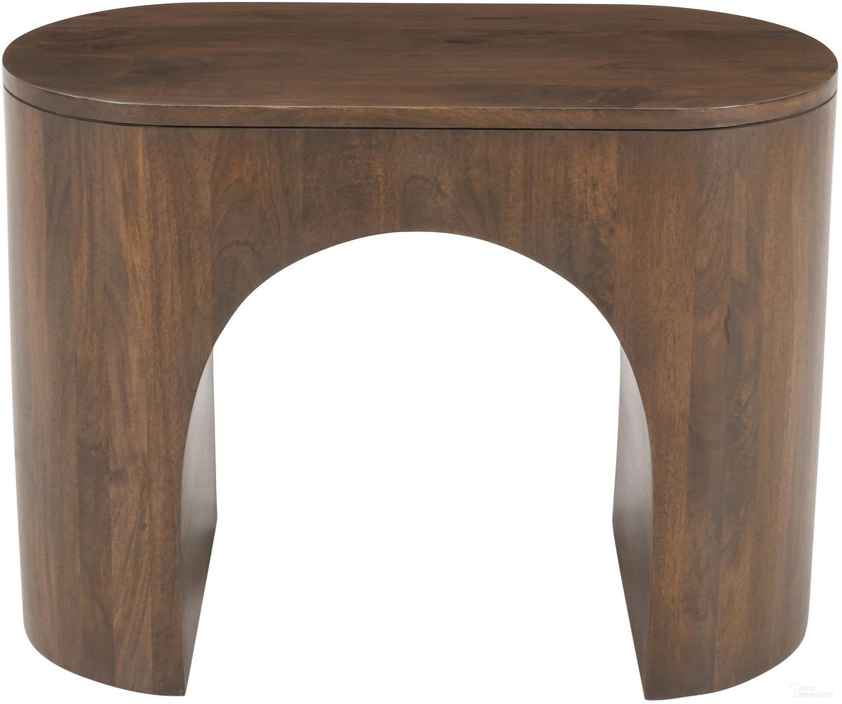 The appearance of Luna Architectural Pedestal Curved End Table In Dark Brown designed by Jofran in the transitional interior design. This dark brown piece of furniture was selected by 1StopBedrooms from Luna Collection to add a touch of cosiness and style into your home. Sku: 2540-3. Material: Mango.