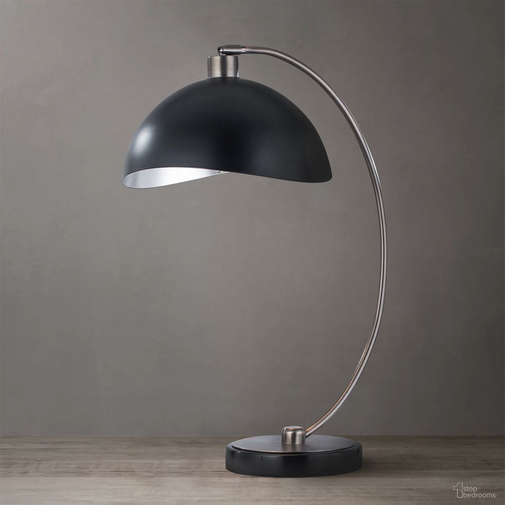The appearance of Luna Bella Silver-Leaf Shade 28 Inch Table Lamp In Antique Nickel and Matte Black designed by Nova Of California in the transitional interior design. This antique nickel piece of furniture  was selected by 1StopBedrooms from Luna Bella Collection to add a touch of cosiness and style into your home. Sku: 1011017AN. Material: Steel.