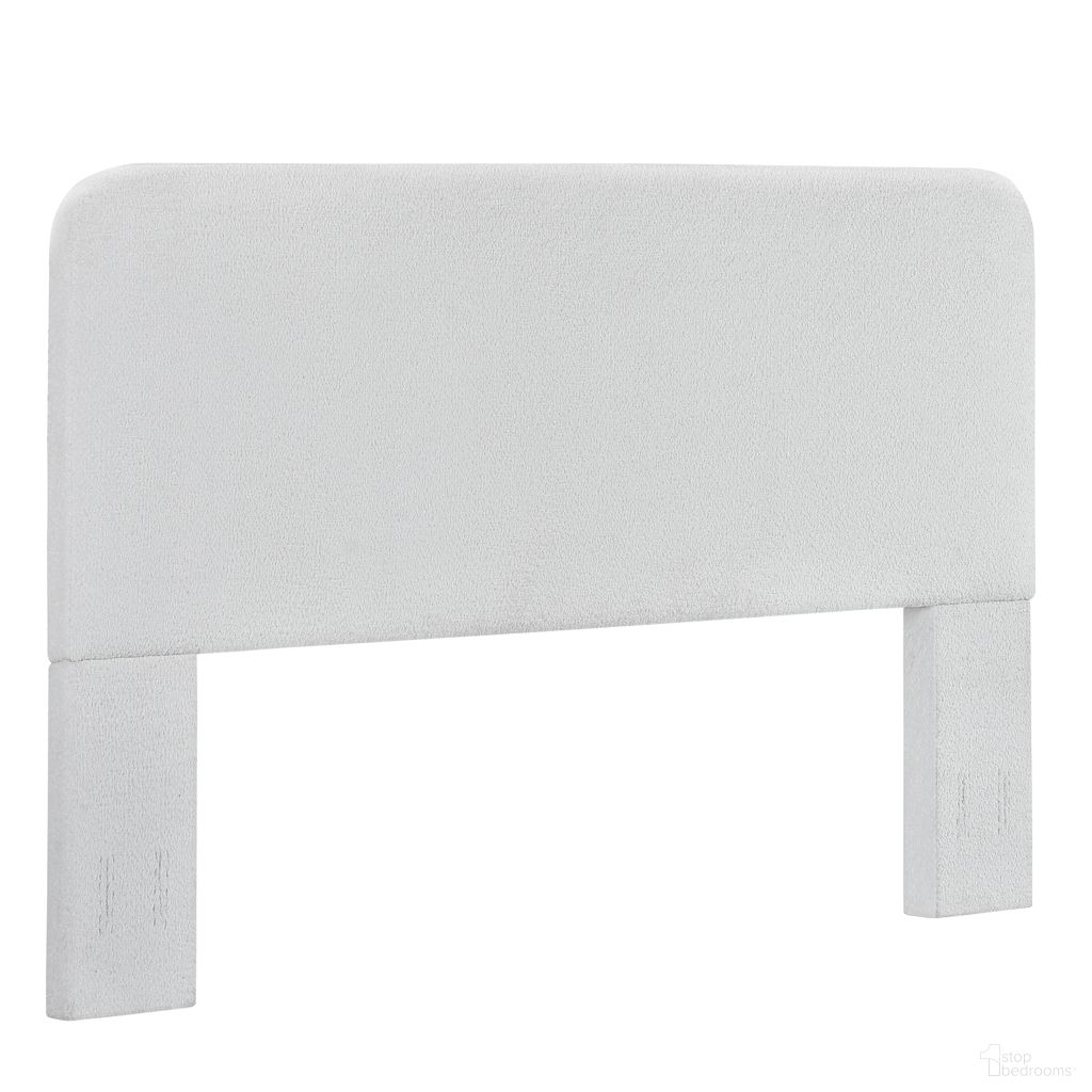 The appearance of Luna Full/Queen Headboard In White Boucle designed by Fashion Bed Group in the glam interior design. This white piece of furniture  was selected by 1StopBedrooms from Luna Collection to add a touch of cosiness and style into your home. Sku: B323405. Material: Wood. Bed Size: Full.