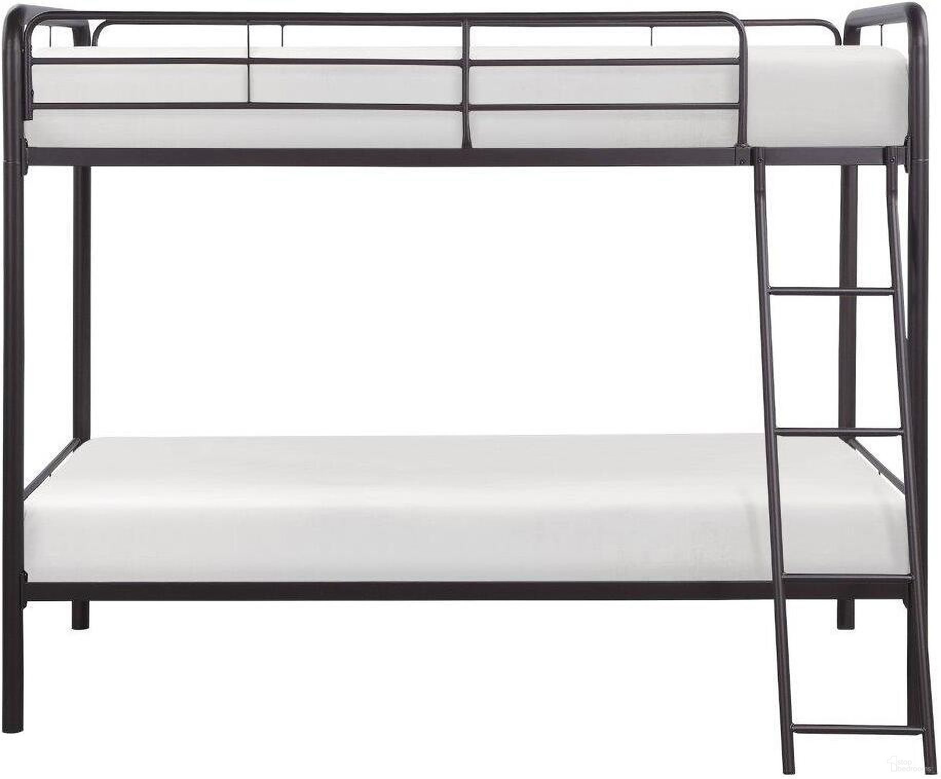 The appearance of Lunar Dark Bronze Twin Over Twin Bunk Bed designed by Homelegance in the transitional interior design. This dark bronze piece of furniture was selected by 1StopBedrooms from Lunar Collection to add a touch of cosiness and style into your home. Sku: B2009DZ-1. Bed Type: Bunk Bed. Material: Metal. Bed Size: Twin Over Twin.