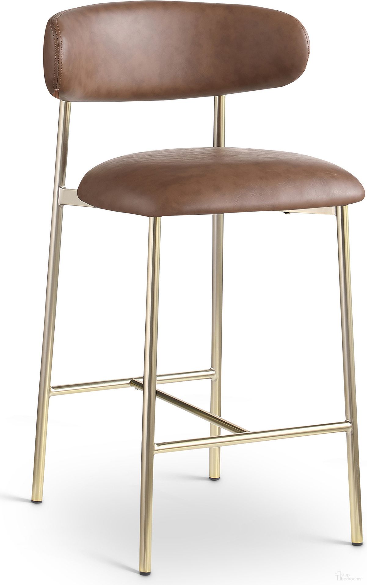 The appearance of Lupita Vegan Leather Counter Stool Set of 2 In Brown designed by Meridian in the modern / contemporary interior design. This brown piece of furniture was selected by 1StopBedrooms from Lupita Collection to add a touch of cosiness and style into your home. Sku: 995Brown-C. Material: Vegan Leather.