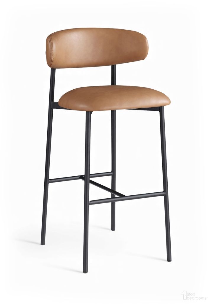 The appearance of Lupita Vegan Leather Upholstered Bar Stool Set of 2 In Cognac designed by Meridian in the modern / contemporary interior design. This cognac piece of furniture was selected by 1StopBedrooms from Lupita Collection to add a touch of cosiness and style into your home. Sku: 834Cognac-C. Material: Foam.