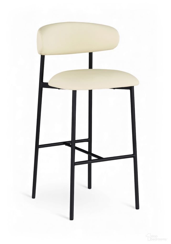 The appearance of Lupita Vegan Leather Upholstered Bar Stool Set of 2 In Cream designed by Meridian in the modern / contemporary interior design. This cream piece of furniture was selected by 1StopBedrooms from Lupita Collection to add a touch of cosiness and style into your home. Sku: 834Cream-C. Material: Foam.