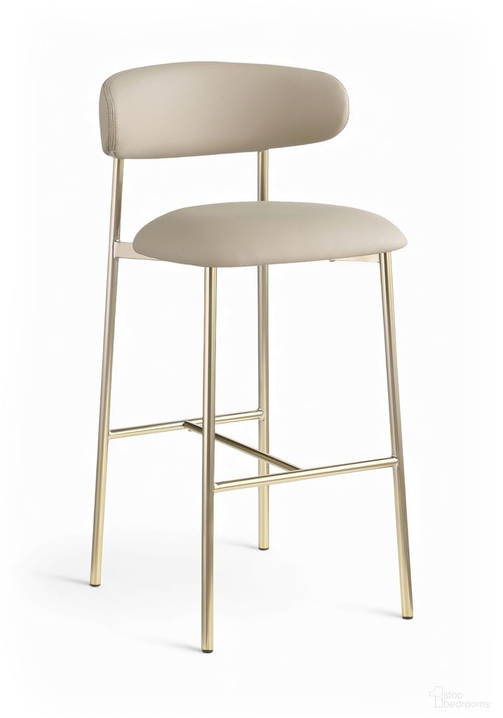 The appearance of Lupita Vegan Leather Upholstered Bar Stool Set of 2 In Taupe designed by Meridian in the modern / contemporary interior design. This taupe piece of furniture  was selected by 1StopBedrooms from Lupita Collection to add a touch of cosiness and style into your home. Sku: 833Taupe-C. Material: Foam.