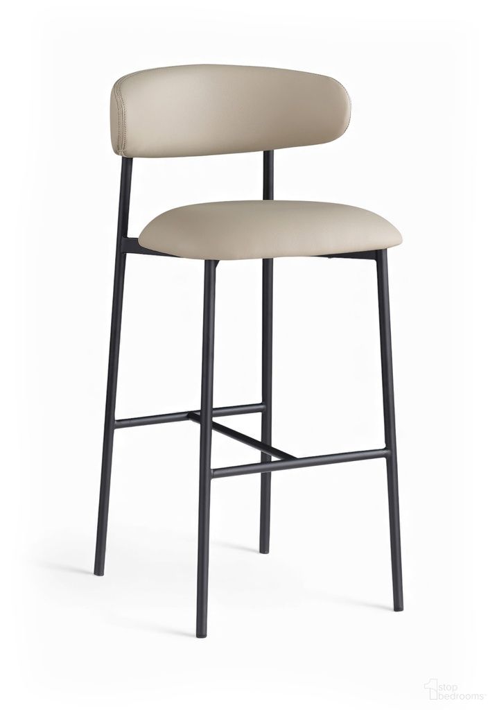 The appearance of Lupita Vegan Leather Upholstered Bar Stool Set of 2 In Taupe designed by Meridian in the modern / contemporary interior design. This taupe piece of furniture  was selected by 1StopBedrooms from Lupita Collection to add a touch of cosiness and style into your home. Sku: 834Taupe-C. Material: Foam.