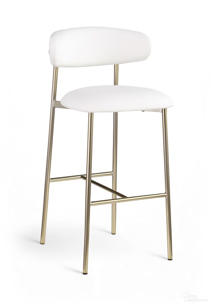 The appearance of Lupita Vegan Leather Upholstered Bar Stool Set of 2 In White designed by Meridian in the modern / contemporary interior design. This white piece of furniture was selected by 1StopBedrooms from Lupita Collection to add a touch of cosiness and style into your home. Sku: 833White-C. Material: Foam.