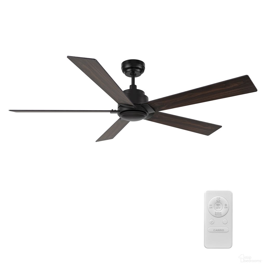 Lurgan 60 Inch 5-Blade Ceiling Fan with Remote In Walnut and Black
