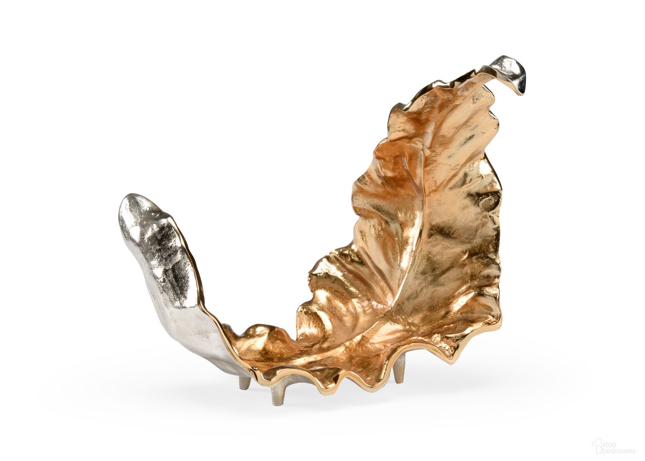 Lush Leaf Sculpture Medium In Gold