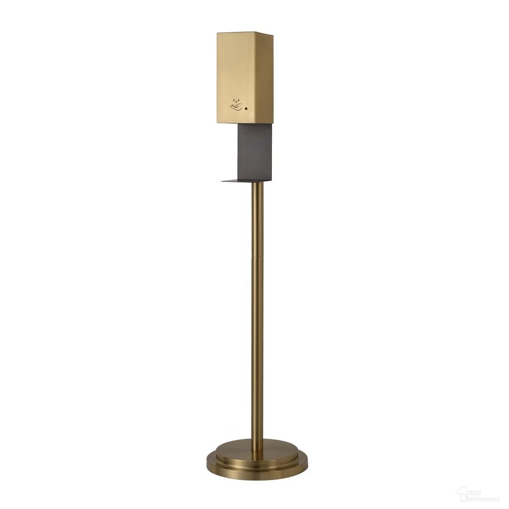 Luxe Floor Powermist 54 Inch Stand Touchless Hand Sanitizer Dispenser In Brushed Brass