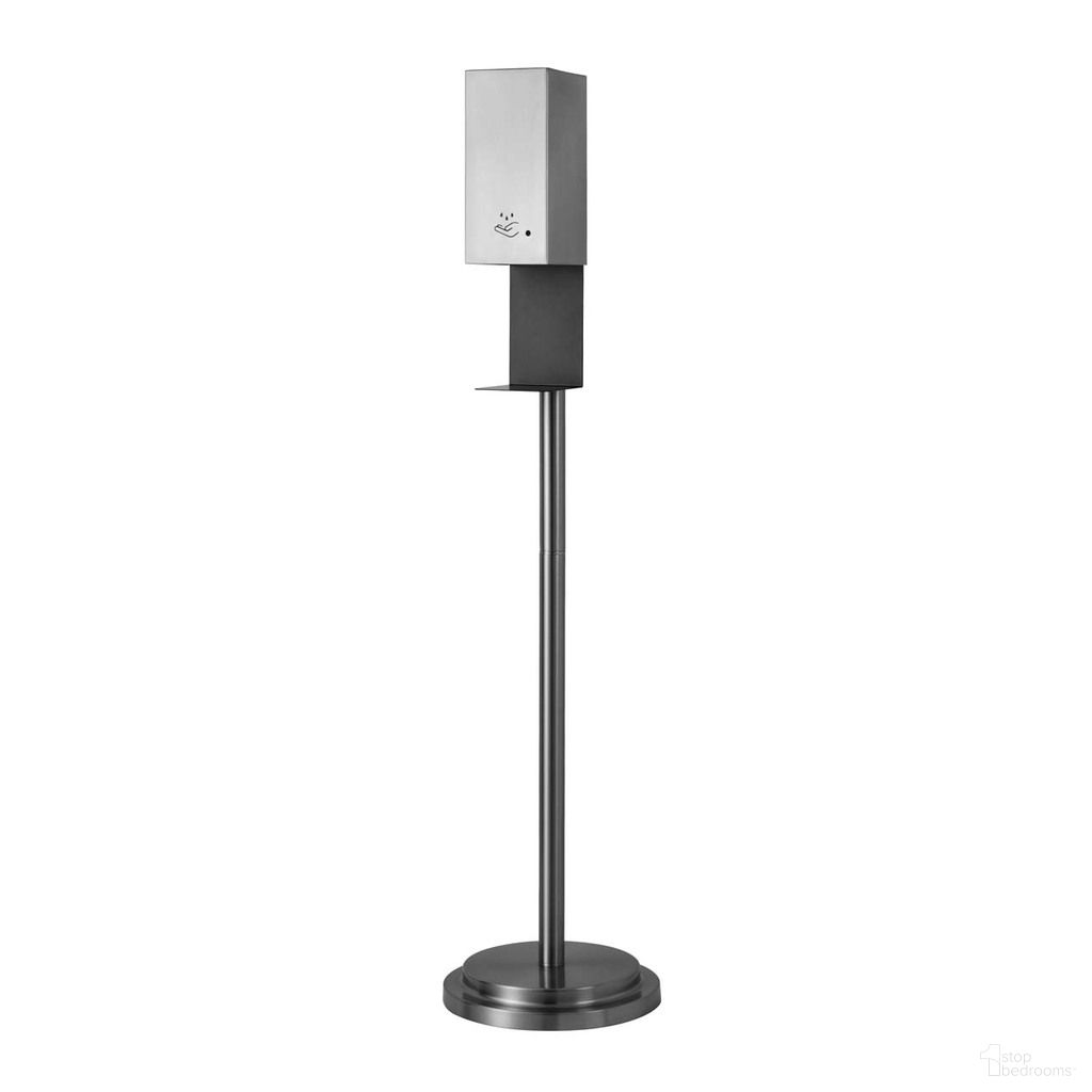 Luxe Floor Powermist 54 Inch Stand Touchless Hand Sanitizer Dispenser In Satin Nickel