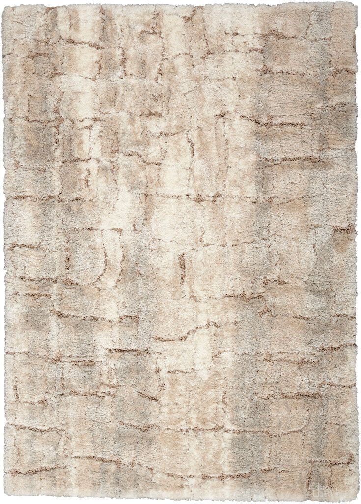Luxurious Shag 4' x 6' Shag Indoor Rug In Ivory Beige