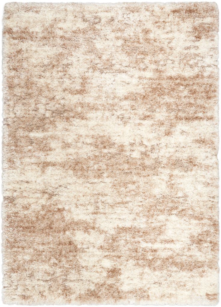 Luxurious Shag 5'3" x 7'3" Indoor Rug In Ivory Dark Beige