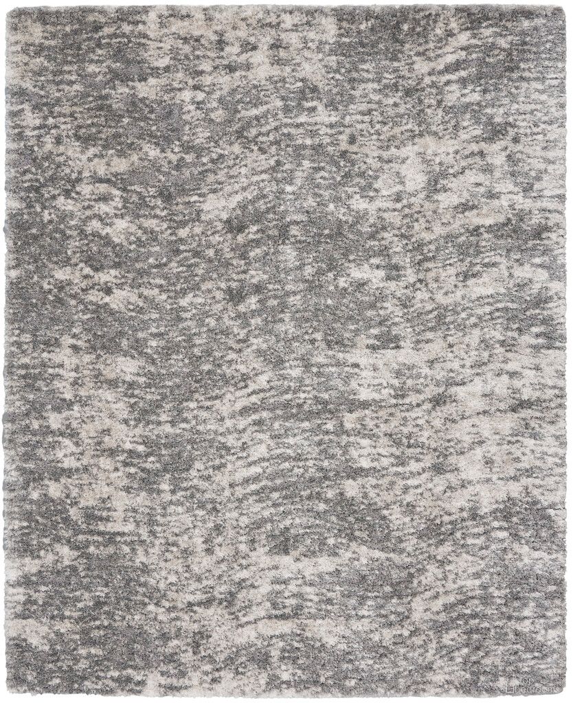 Luxurious Shag 7'10" x 9'10" Indoor Rug In Charcoal Grey