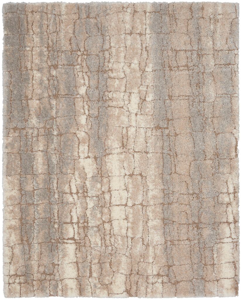 Luxurious Shag 7'10" x 9'10" Shag Indoor Rug In Ivory Beige