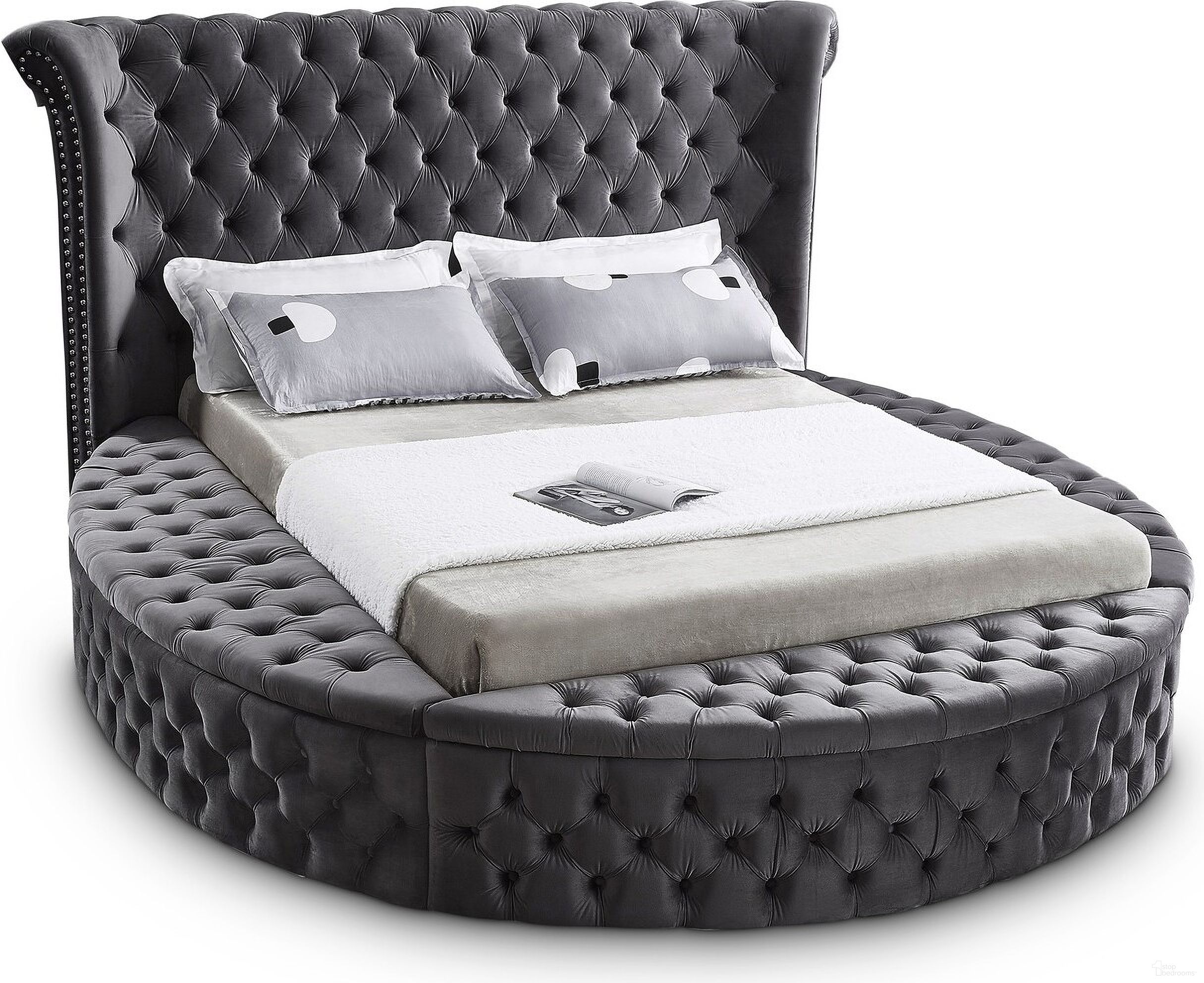 Luxus Velvet King Bed In Grey