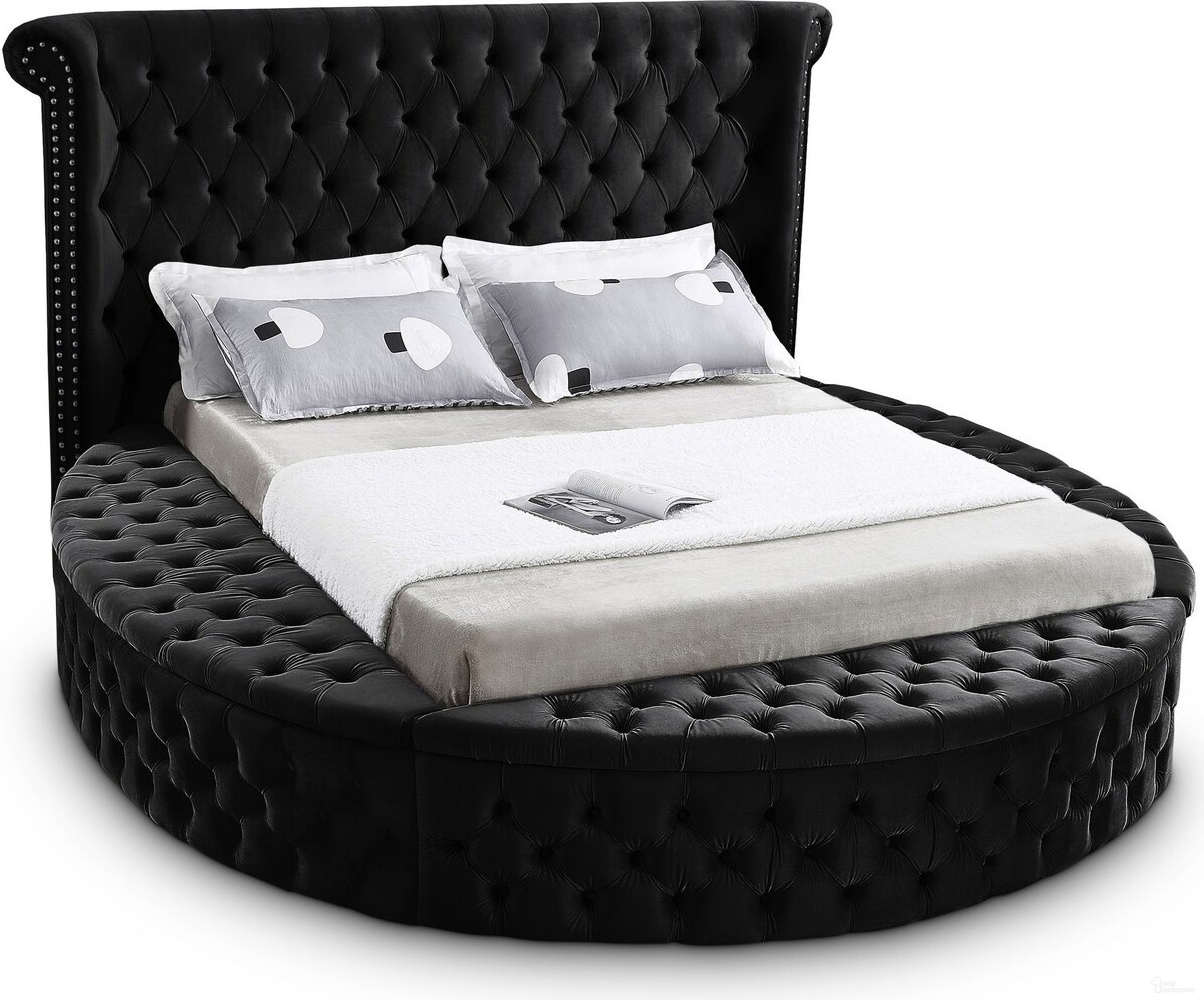 Luxus Velvet Queen Bed In Black