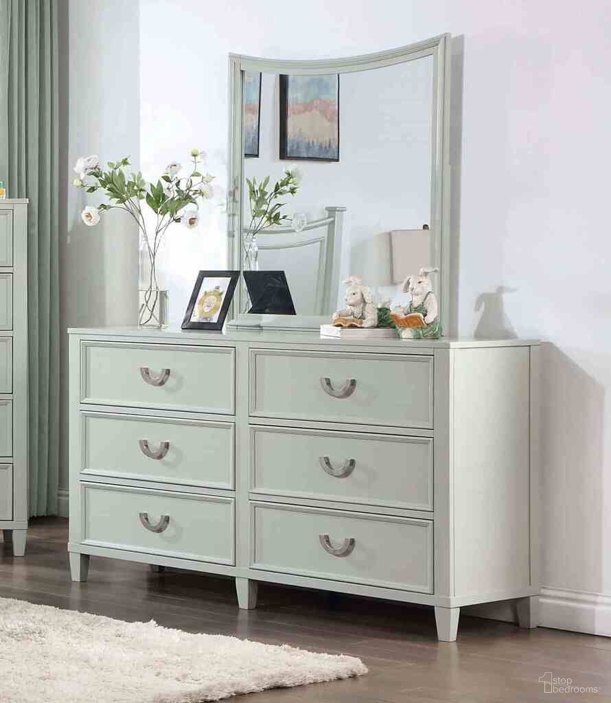 The appearance of Lycorida Dresser In Light Gray designed by Furniture of America in the transitional interior design. This light gray piece of furniture was selected by 1StopBedrooms from Lycorida Collection to add a touch of cosiness and style into your home. Sku: CM7477GY-D. Material: Solid Wood.