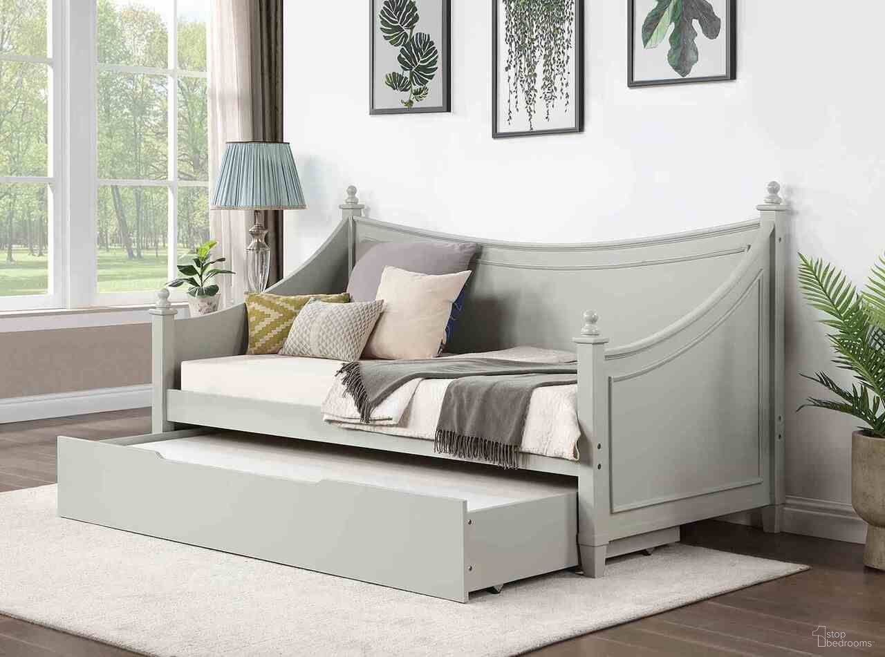 The appearance of Lycoris Twin Daybed with Trundle In Light Gray designed by Furniture of America in the transitional interior design. This light gray piece of furniture was selected by 1StopBedrooms from Lycoris Collection to add a touch of cosiness and style into your home. Sku: CM1477GY-1;CM1477GY-2;CM7477GY-TR. Bed Type: Daybed. Bed Size: Twin. Material: Solid Wood.