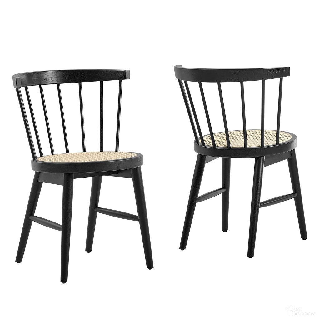 Lykke Curved Spindle Back Dining Chairs Set of 2 In Black