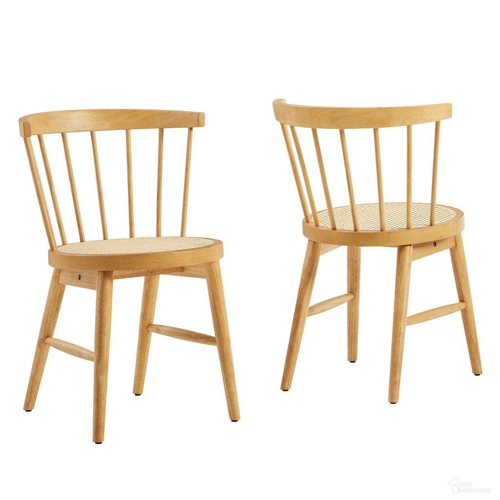 The appearance of Lykke Curved Spindle Back Dining Chairs Set of 2 In Natural designed by Modway in the modern / contemporary interior design. This natural piece of furniture was selected by 1StopBedrooms from Lykke Collection to add a touch of cosiness and style into your home. Sku: EEI-7350-NAT. Material: Solid Wood. Chair Type: Side Chair.