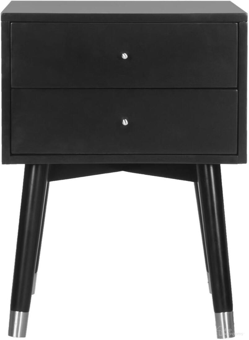 The appearance of Lyla Black and White Mid Century Retro Silver Cap Nightstand designed by Safavieh in the rustic / southwestern interior design. This black/silver piece of furniture was selected by 1StopBedrooms from Paloma Collection to add a touch of cosiness and style into your home. Sku: FOX6234D. Material: Iron.
