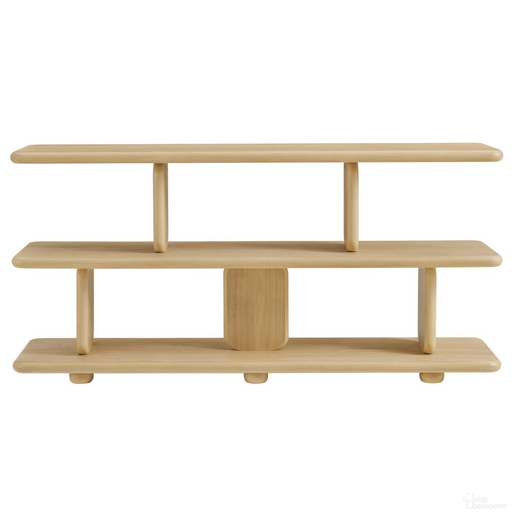 Lyle Sculptural 2-Tier Bookshelf In Natural