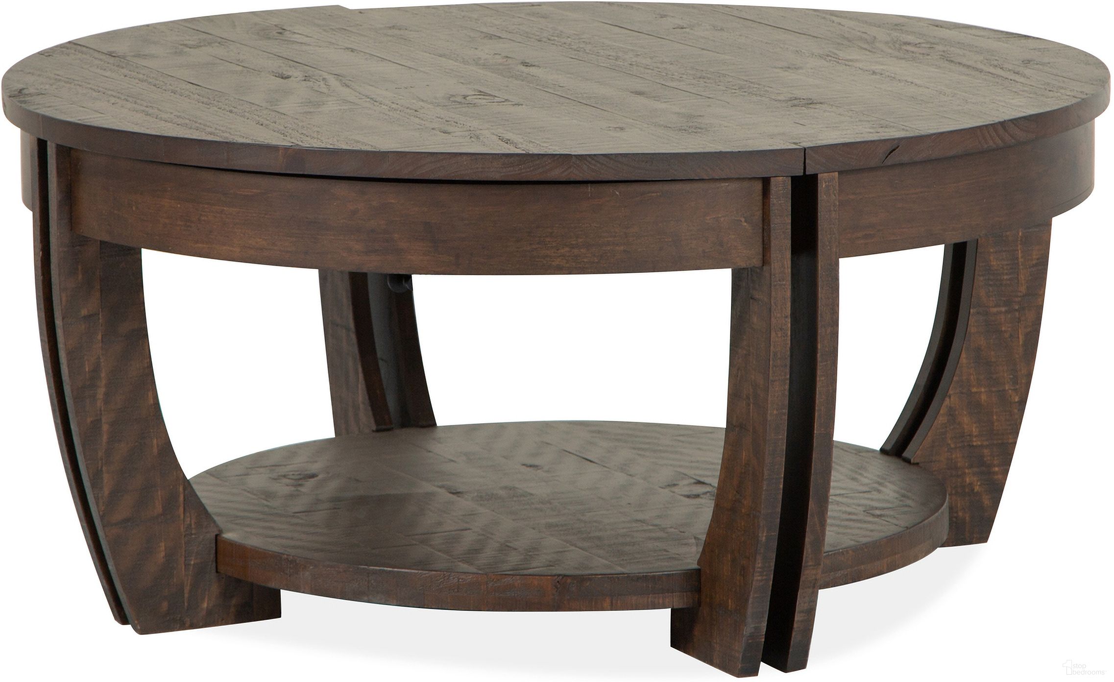 The appearance of Lyndale Lift Top Storage Cocktail Table with Casters In Nutmeg designed by Magnussen in the transitional interior design. This nutmeg piece of furniture  was selected by 1StopBedrooms from Lyndale Collection to add a touch of cosiness and style into your home. Sku: T5391-50. Material: Pine.