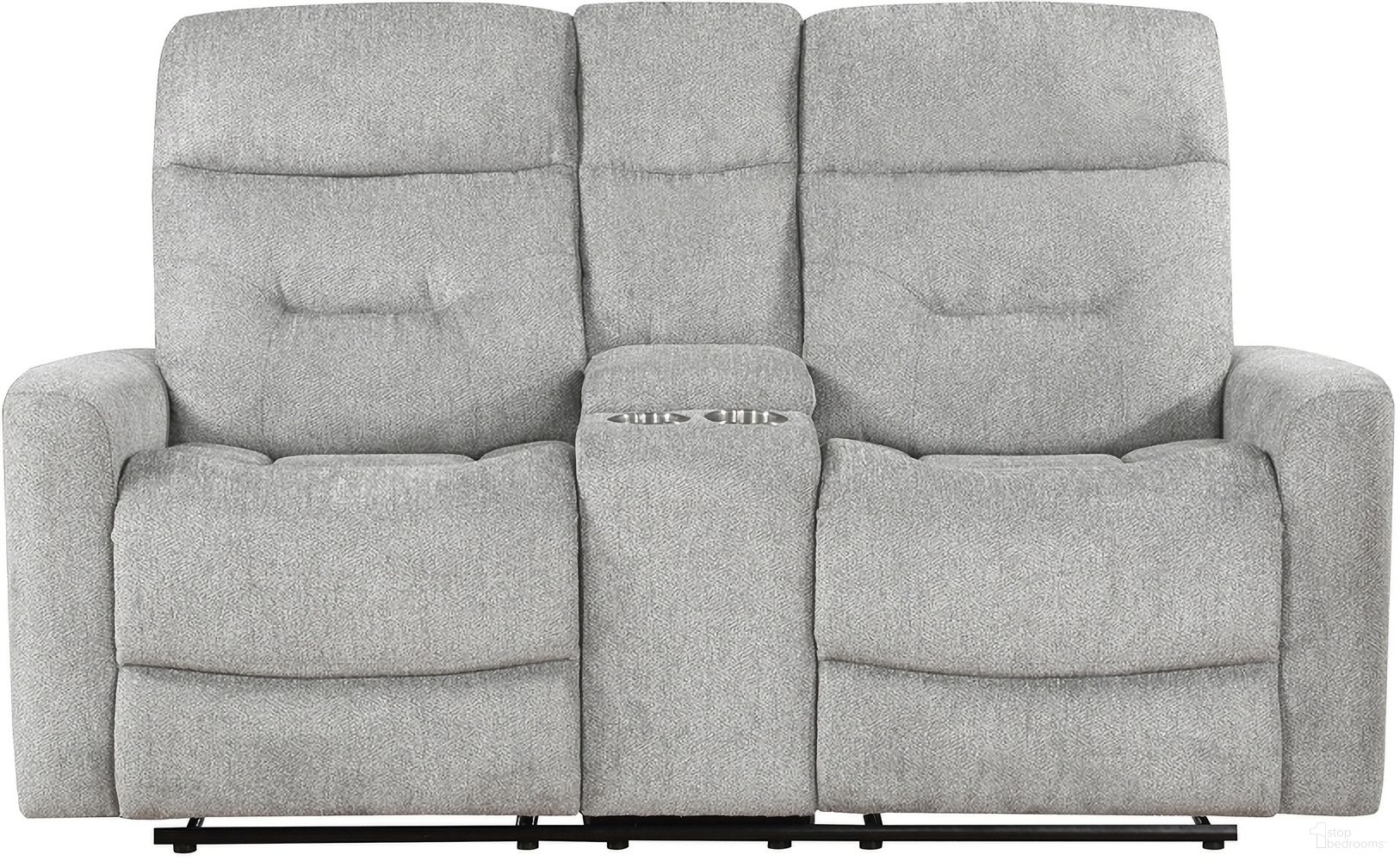 The appearance of Lyndon Double Reclining Loveseat with Center Console In Gray designed by Homelegance in the modern / contemporary interior design. This gray piece of furniture was selected by 1StopBedrooms from Lyndon Collection to add a touch of cosiness and style into your home. Sku: 9610GY-2. Material: Chenille.