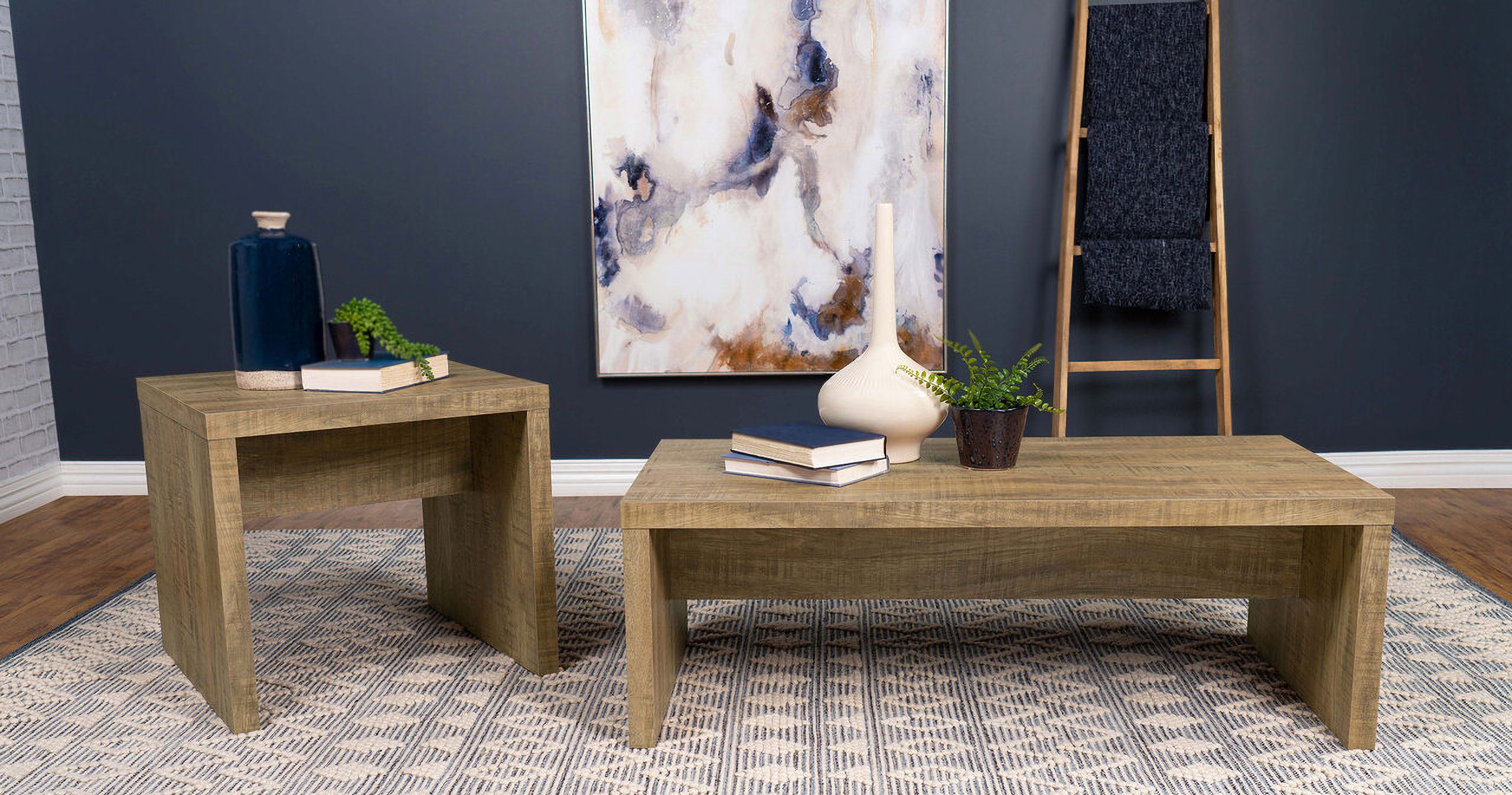 The appearance of Lynette Rectangular Occasional Table Set In Mango designed by Coaster in the country / farmhouse interior design. This mango piece of furniture  was selected by 1StopBedrooms from Lynette Collection to add a touch of cosiness and style into your home. Sku: 704128;704127. Material: Wood.
