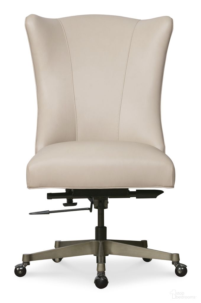 The appearance of Lynn Executive Swivel Tilt Chair In Beige designed by Hooker in the transitional interior design. This beige piece of furniture was selected by 1StopBedrooms from EC Collection to add a touch of cosiness and style into your home. Sku: EC857-083. Material: Leather.