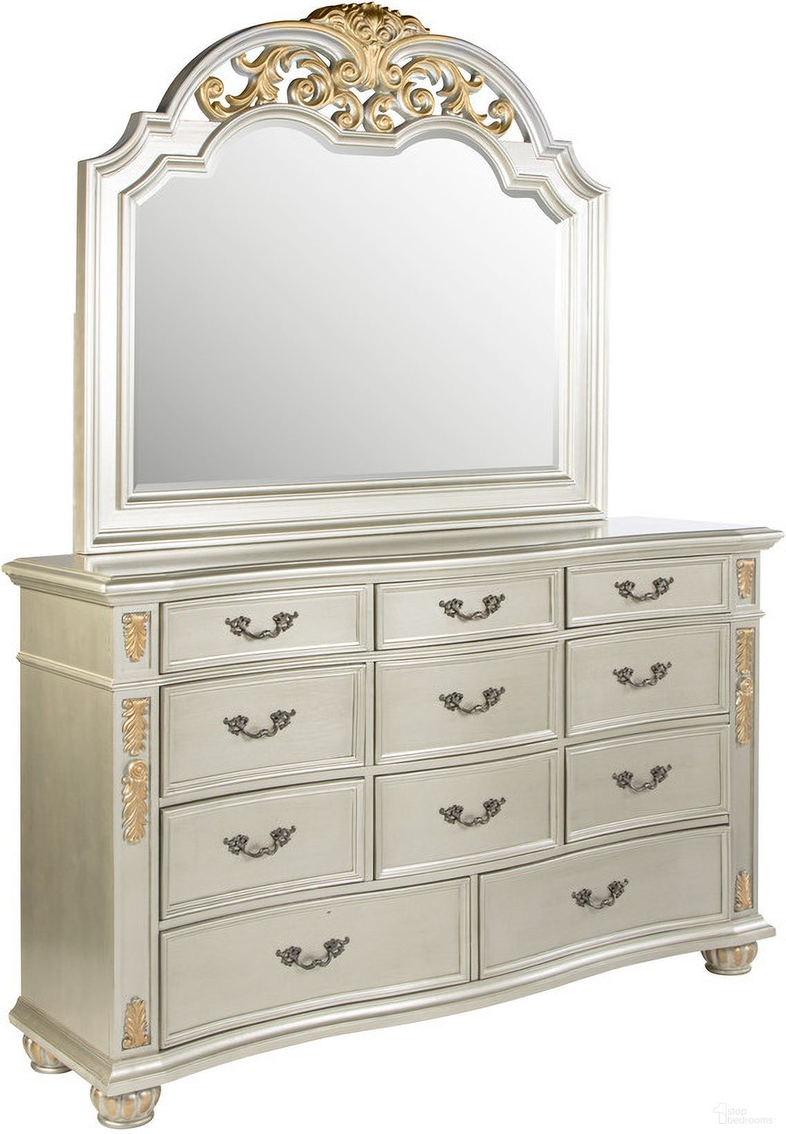 Lyon Dresser In Silver Champagne