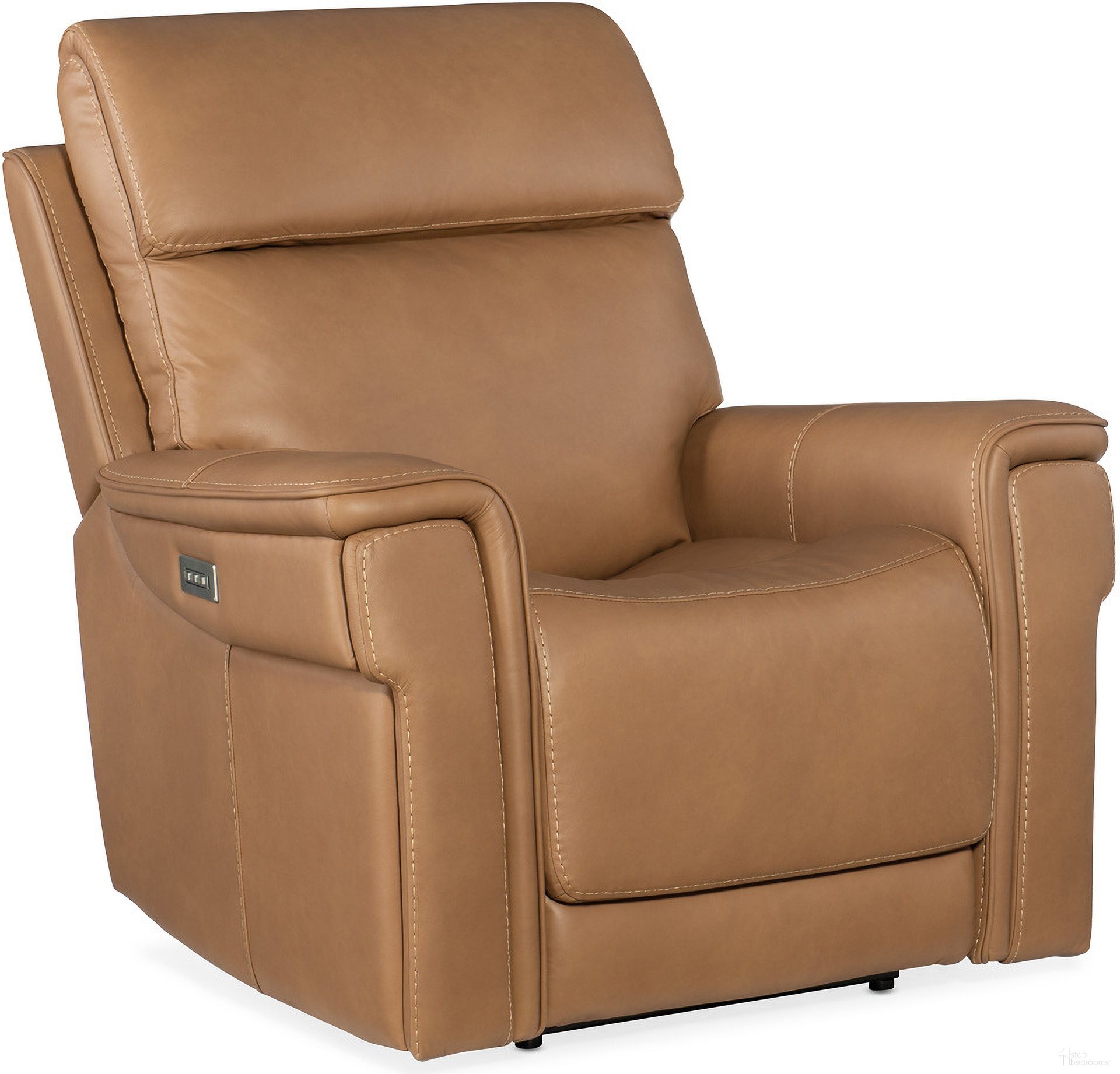 The appearance of MS Lyra Zero Gravity Power Recliner With Power Headrest In Brown designed by Hooker in the transitional interior design. This brown piece of furniture was selected by 1StopBedrooms from MS Collection to add a touch of cosiness and style into your home. Sku: SS608-PHZL1-082. Material: Leather.