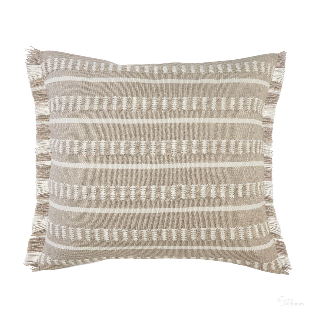 Lyran 24" x 24" Belgravia Striped Indoor/Outdoor Throw Pillow Cover Only In Beige