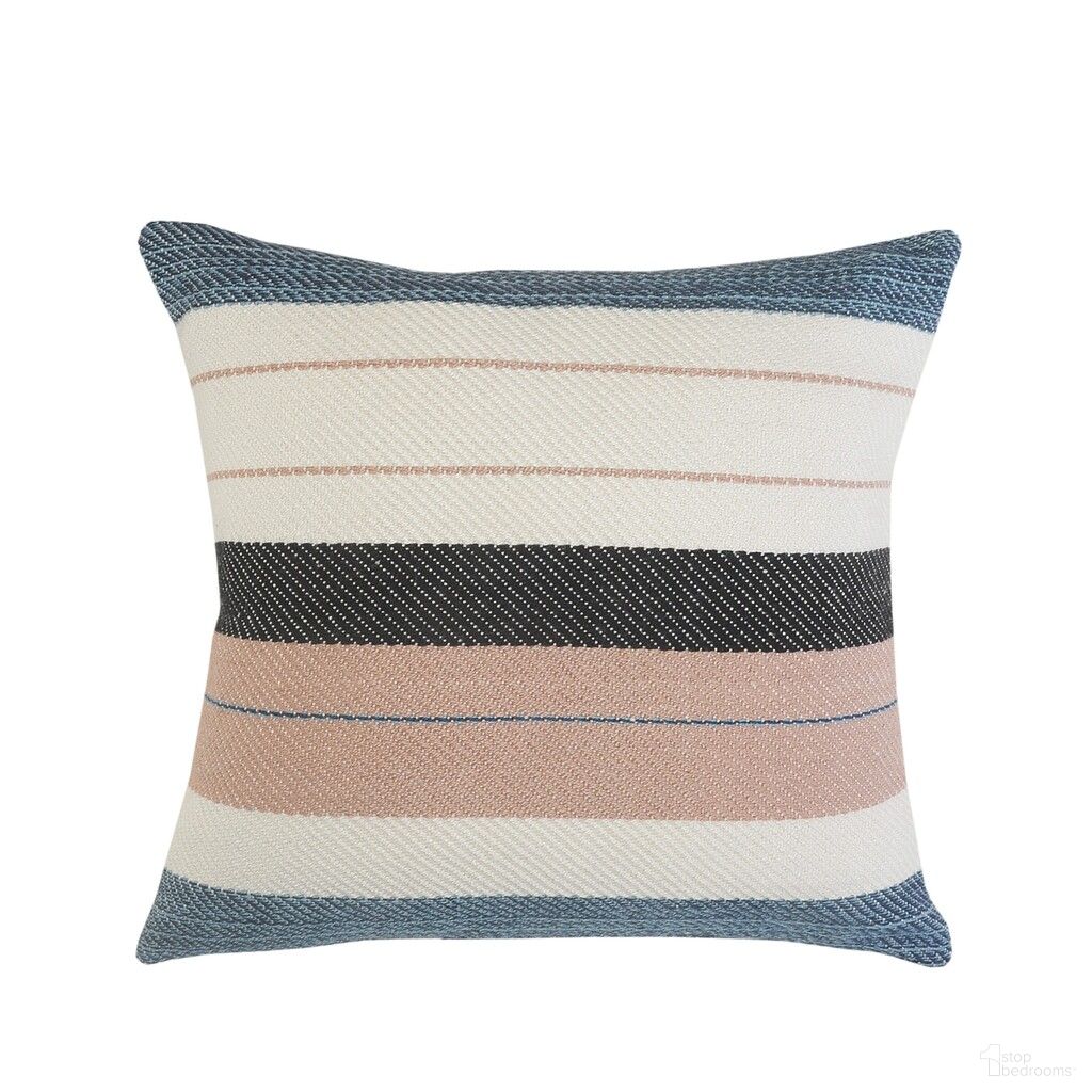Lyran Gareth Ox Bay Hand-Woven Geometric Resistant Pillow Cover In Pink and White