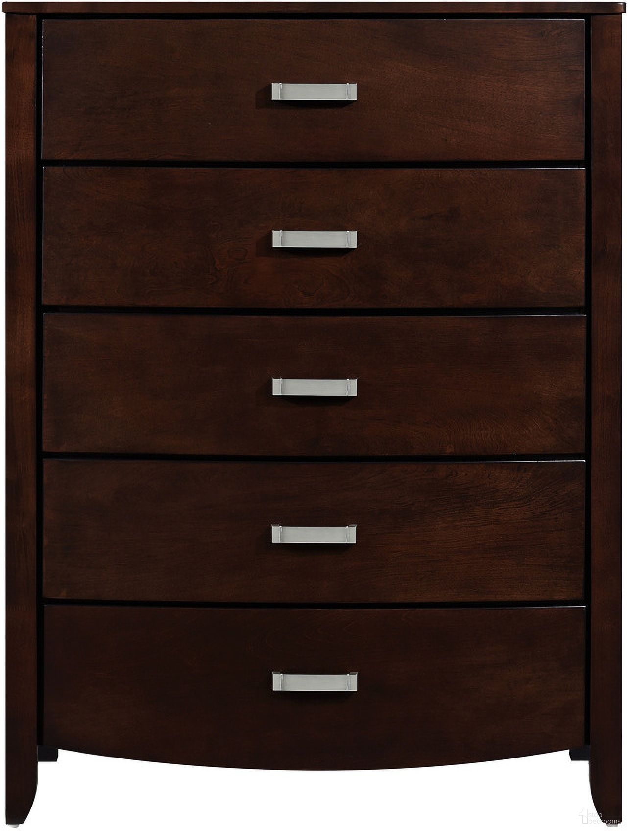 The appearance of Lyric Espresso Chest designed by Homelegance in the modern / contemporary interior design. This brown piece of furniture  was selected by 1StopBedrooms from Lyric Collection to add a touch of cosiness and style into your home. Sku: 1737NC-9. Material: Wood.