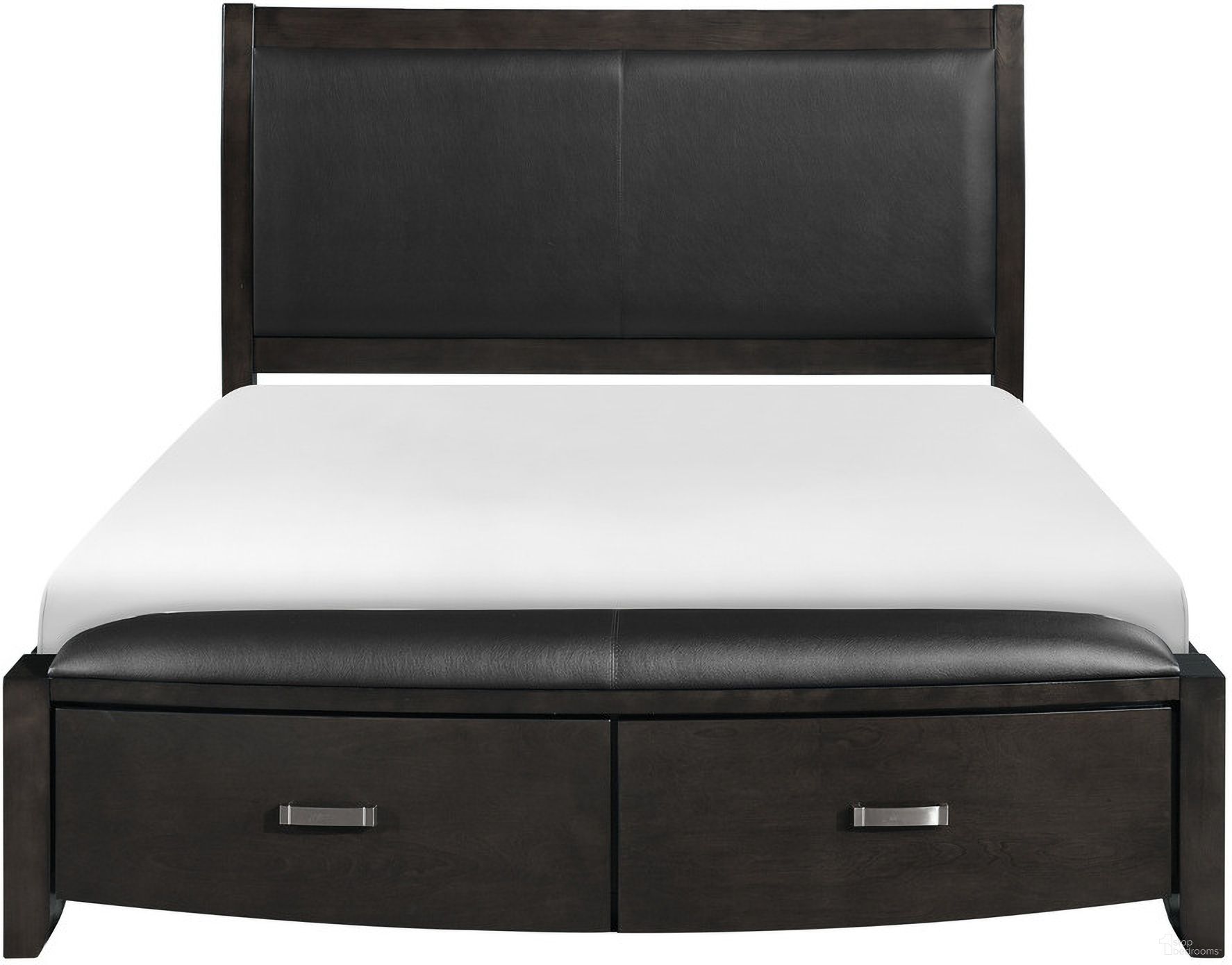 Lyric Queen Sleigh Platform Bed with Footboard Storage In Gray