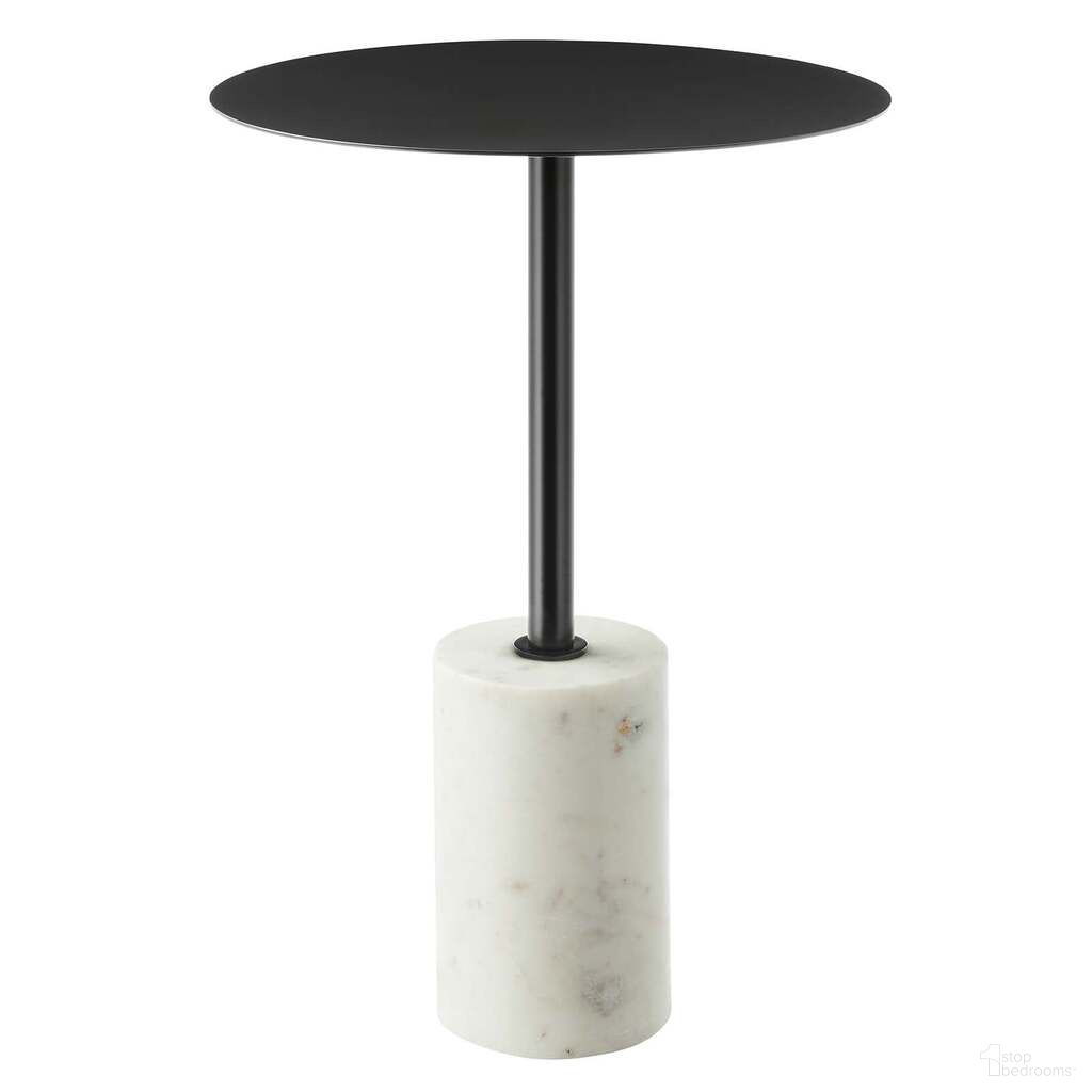 Lyric Round Side Table In White and Black