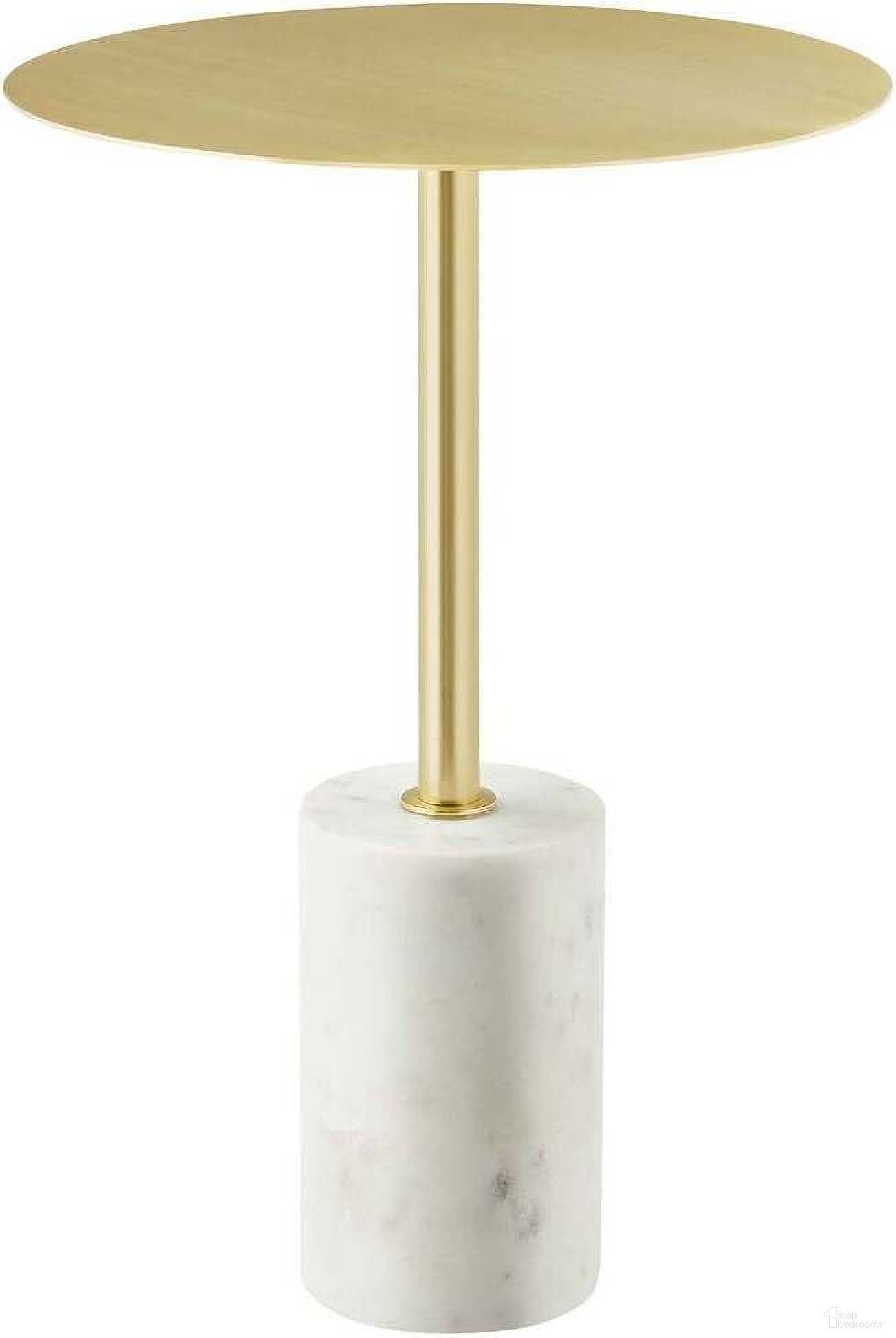 The appearance of Lyric Round Side Table In White and Brass designed by Modway in the modern / contemporary interior design. This white/brass piece of furniture  was selected by 1StopBedrooms from Lyric Collection to add a touch of cosiness and style into your home. Sku: EEI-6605-WHI-BRA. Material: Wood.